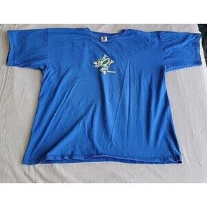 El Quetzal Mens 3XL T Shirt Guatemala Frog Graphic Blue Cotton 90s VTG Colorful